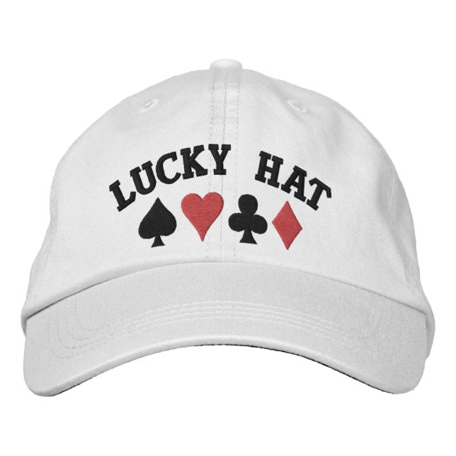 Lucky Hat Kartenspielen Anzüge bestickt Baseball Bestickte Baseballkappe (Vorderseite)