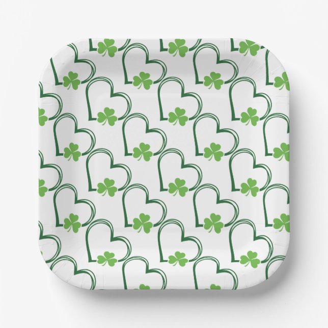 Lucky Hearts and Clovers Pappteller (Vorderseite)