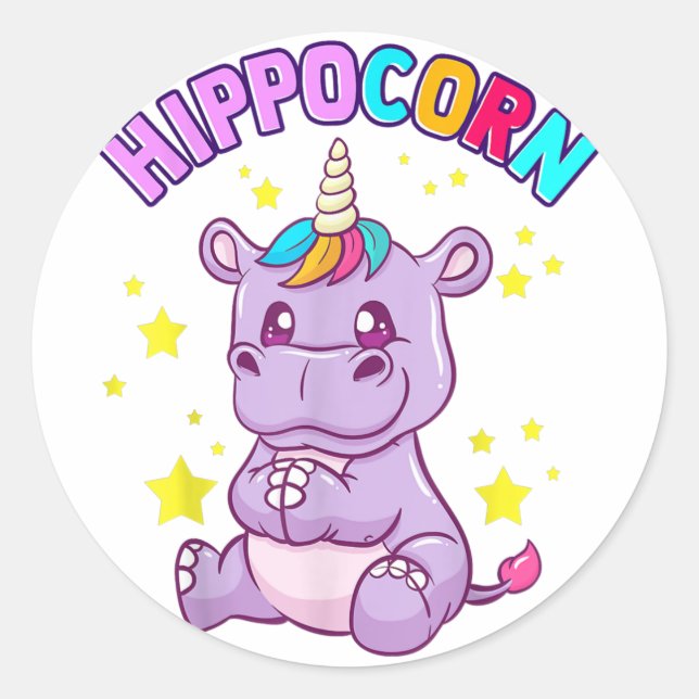 Lucky Hippo Sticker - Niedliche Geschenkidee (Vorderseite)