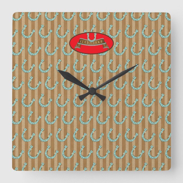 Lucky Hoof - Wall-Uhr Quadratische Wanduhr (Vorderseite)
