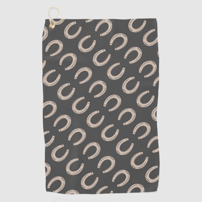 Lucky Horse Shoe Golfhandtuch (Vorderseite)