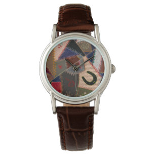 Lucky Horseshoe Crazy Quilt Watch Armbanduhr