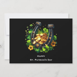Lucky Horseshoe & Gold Coins St. Patrick's Day Feiertagskarte
