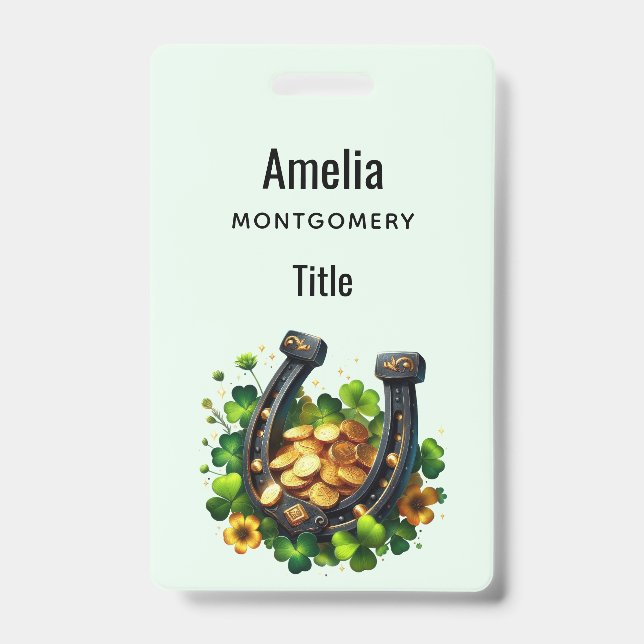 Lucky Horseshoe Goldmünzen und Klee Ausweis (Vorderseite)