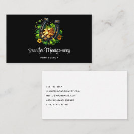 Lucky Horseshoe Goldmünzen und Klee Visitenkarte