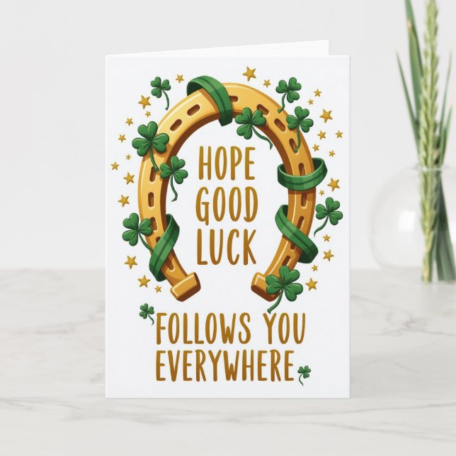 Lucky Horseshoe Good Fortune Card Karte (Vorderseite)