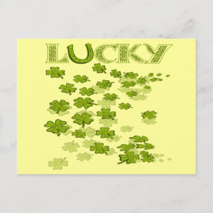 Lucky HorseShoe Kleeblatts Postkarte