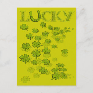Lucky HorseShoe Kleeblatts Postkarte