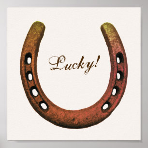 Lucky! Horseshoe Print Poster