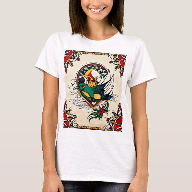 Lucky Horseshoe Tattoo T-Shirt (Vorderseite)