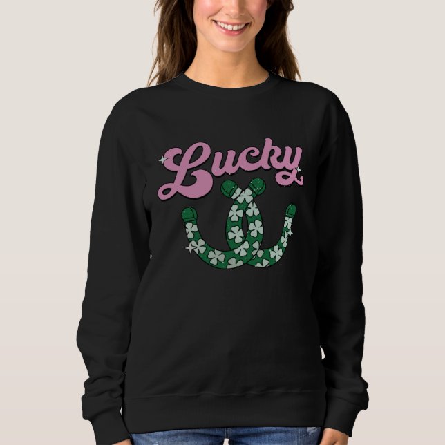 Lucky Horseshoe Western St Patrick s Day Lucky Rod Sweatshirt (Vorderseite)