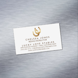 Lucky Horseshoes Equestrian Magnetische Visitenkarte