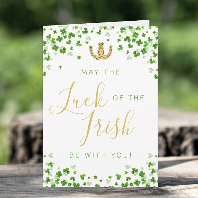 Lucky Horseshoes & Irish Clover St. Patrick's Day Karte (Von Creator hochgeladen)