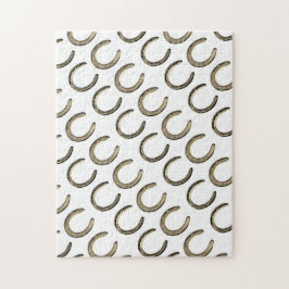 Lucky Horseshoes on White Jigsaw Puzzle