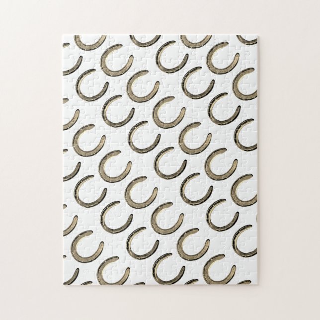 Lucky Horseshoes on White Jigsaw Puzzle (Vertikal)