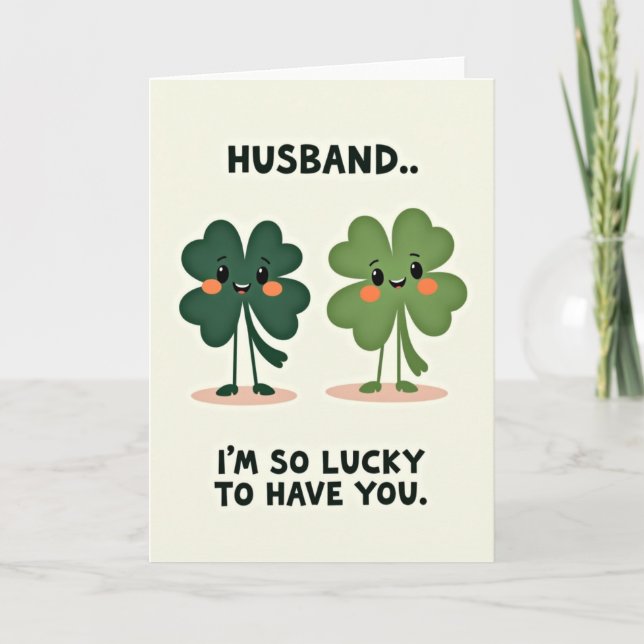 Lucky Husband Kraft Paper Look Card Karte (Vorderseite)