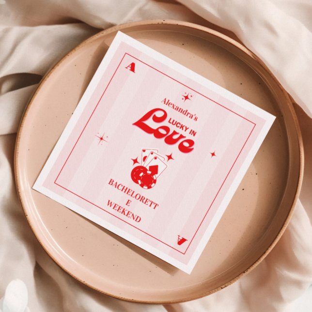 Lucky in der Liebe Bachelorette Wochenende Serviette (Von Creator hochgeladen)