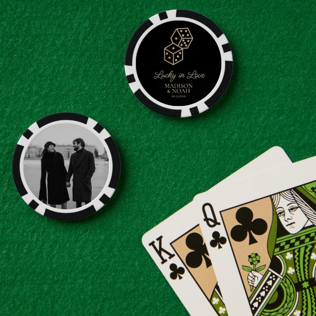 Lucky in der Liebe Gold Edition Casino Gastgeschen Pokerchips (Pokertisch (doppelt))