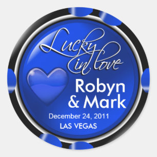 Lucky in der Liebe Vegas New Orleans Club Runder Aufkleber