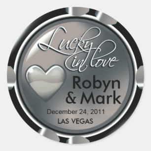 Lucky in der Liebe Vegas New Orleans Club Runder Aufkleber