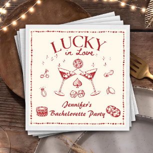 Lucky In Liebe Cocktails Junggeselinnen-Abschied N Serviette