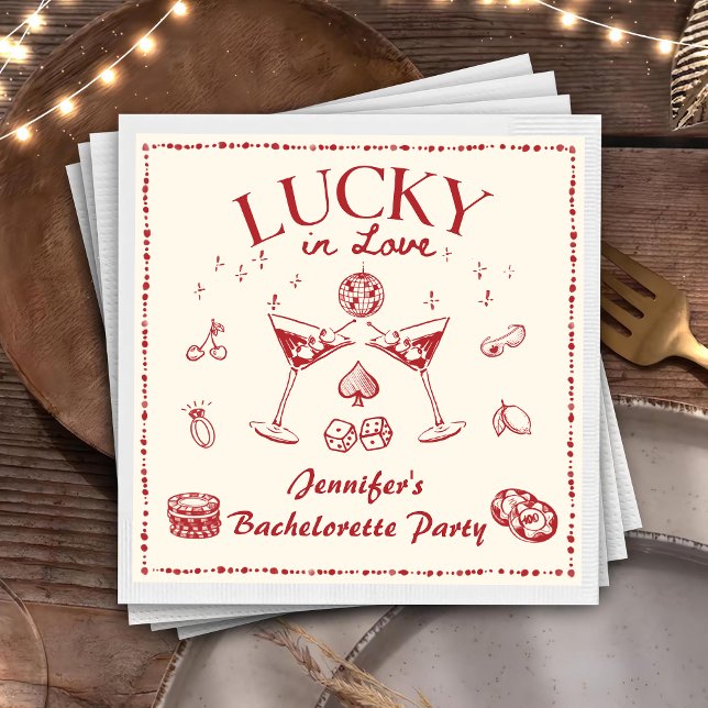 Lucky In Liebe Cocktails Junggeselinnen-Abschied N Serviette (Von Creator hochgeladen)