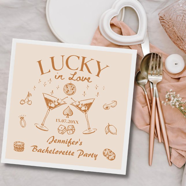 Lucky In Liebe Cocktails Junggeselinnen-Abschied N Serviette (Von Creator hochgeladen)