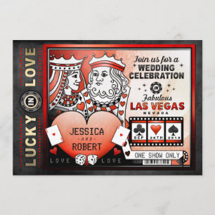 Lucky in Liebe Las Vegas Red Black Wedite Einladun Einladung