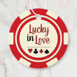 Lucky in Liebe Red Poker Chip Las Vegas Wedding Geschenkanhänger