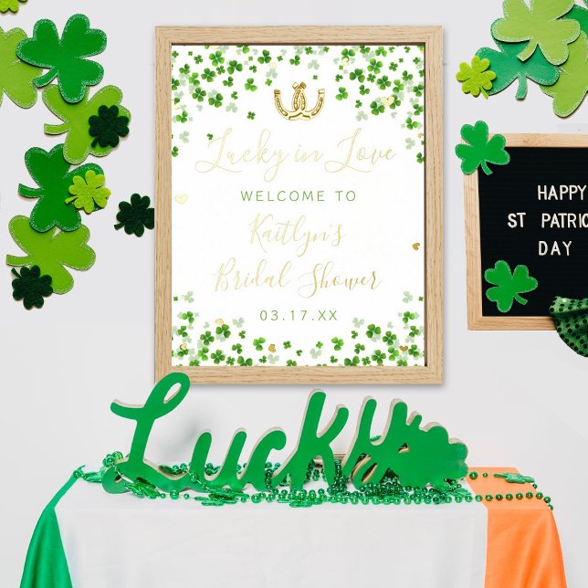 Lucky In Liebe St. Patrick's Day Brautparty Real Foliendrucke (Von Creator hochgeladen)