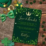 Lucky In Liebe St. Patrick's Day Brautparty Real Folieneinladung<br><div class="desc">Feiern Sie stilvoll mit diesen trendigen St. Patrick's Day oder Irish Thema Hochzeit / Brautparty reale Folie gepresst danke Karten. Das Design ist leicht mit Ihrer eigenen Formulierung zu personalisieren und Ihre Familie und Freunde werden begeistert sein,  wenn sie diese fantastischen Dankesworte erhalten.</div>