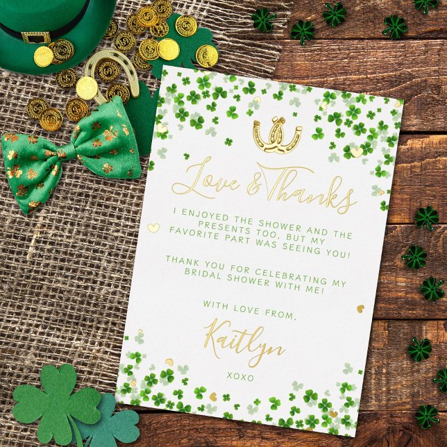 Lucky In Liebe St. Patrick's Day Brautparty Real Folieneinladung (Von Creator hochgeladen)