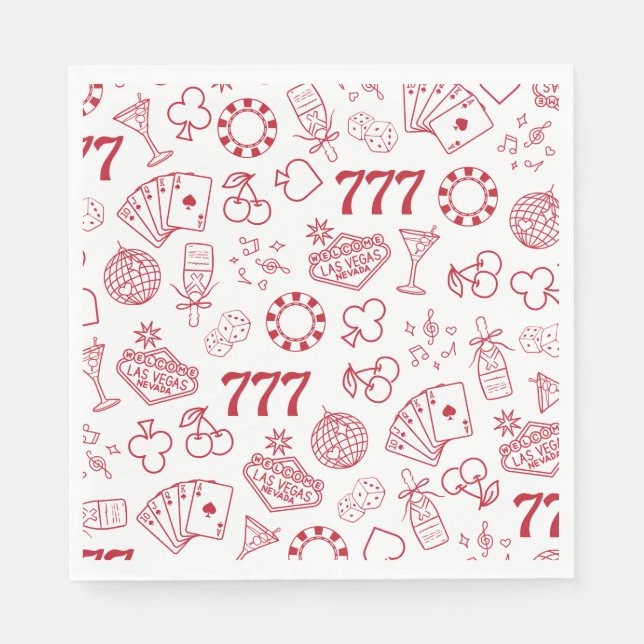 Lucky in Liebe Vegas Bachelorette Serviette (Vorderseite)