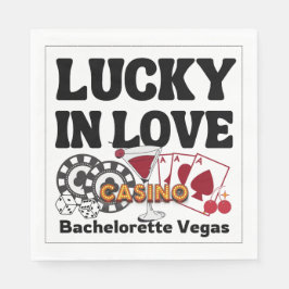 Lucky in Liebe Vegas Bachelorette Serviette