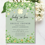 Lucky In Love Bridal Shower Foil  Folieneinladung<br><div class="desc">Modern & fun Irish four leaf clover lucky in love gold foil bridal shower Invitation. Beautiful invitation for a St. Patrick's day bridal shower,  a March bridal shower or an Irish Clover themed shower. Flip our invite over to find a coordinating green back for an extra special touch.</div>