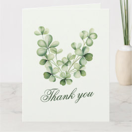 Lucky in Love Bridal Shower Green Shamrock Dankeskarte