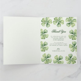 Lucky in Love Bridal Shower Green Shamrock Dankeskarte