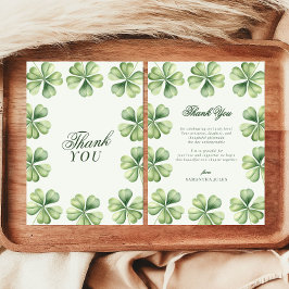 Lucky in Love Bridal Shower Green Shamrock Dankeskarte