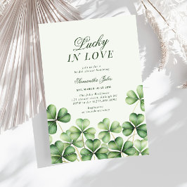 Lucky in Love Bridal Shower Green Shamrock Einladung