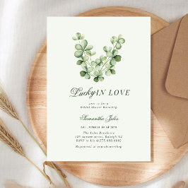 Lucky in Love Bridal Shower Green Shamrock Einladung