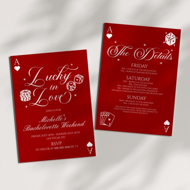 Lucky In Love Casino Bachelorette Weekend Party Einladung (Von Creator hochgeladen)
