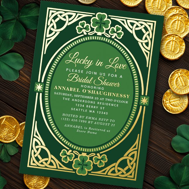 Lucky In Love Celtic St. Patrick's  Bridal Shower Folieneinladung (Von Creator hochgeladen)