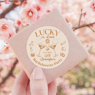 Lucky In Love Cocktail Junggesellinnenabschied Runder Aufkleber