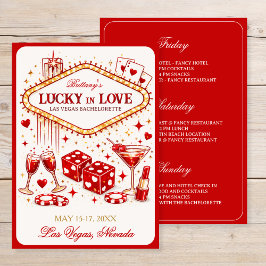 Lucky in Love Las Vegas Bachelorette Casino Party Einladung
