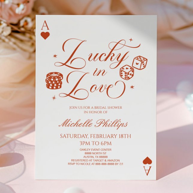 Lucky In Love Playing Card Casino Bridal Shower Einladung (Von Creator hochgeladen)