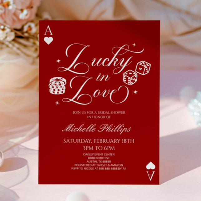 Lucky In Love Playing Card Casino Bridal Shower Einladung (Von Creator hochgeladen)