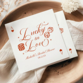 Lucky In Love Playing Card Casino Bridal Shower Serviette