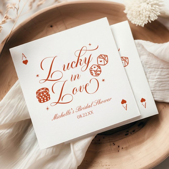 Lucky In Love Playing Card Casino Bridal Shower Serviette (Von Creator hochgeladen)