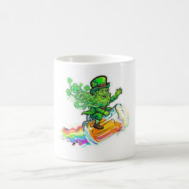 Lucky In Love Psychedelischer Leprechaun-Ritt Kaffeetasse