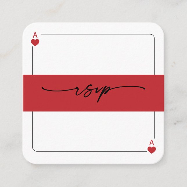 Lucky in Love RSVP QR Code Enclosure Card Begleitkarte (Vorderseite)